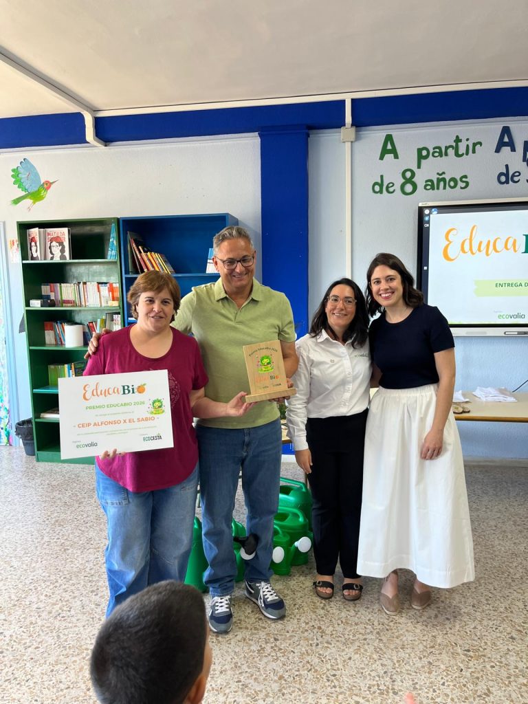El CEIP Alfonso X El Sabio recibe el Premio EducaBio 2026 por su impulso a la alimentación ecológica