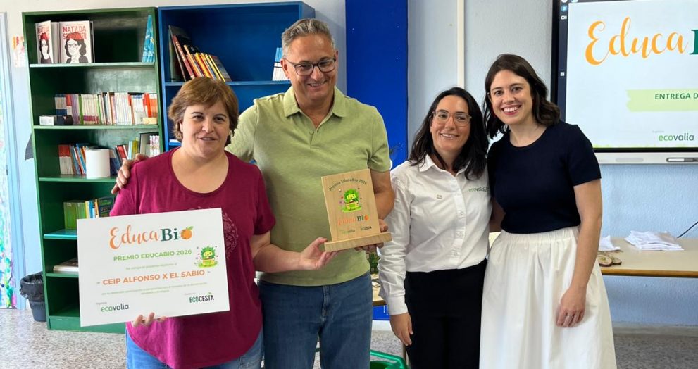El CEIP Alfonso X El Sabio recibe el Premio EducaBio 2026 por su impulso a la alimentación ecológica
