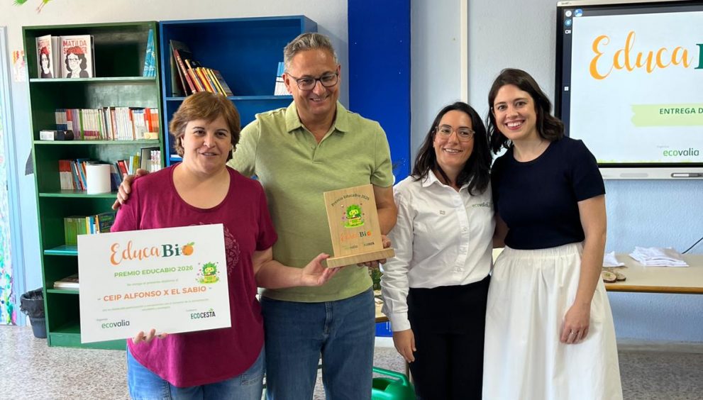 El CEIP Alfonso X El Sabio recibe el Premio EducaBio 2026 por su impulso a la alimentación ecológica